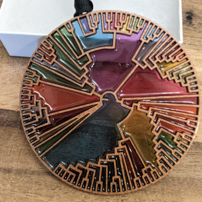 Atheist Secular Resin Stained-Glass Phylogenetic Tree Christmas Ornament