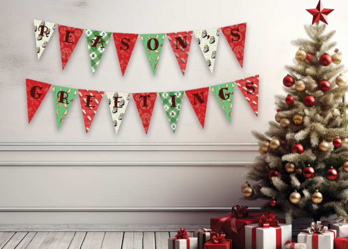 Reason's Greetings Charles Darwin Themed Christmas Pennant (digital download)